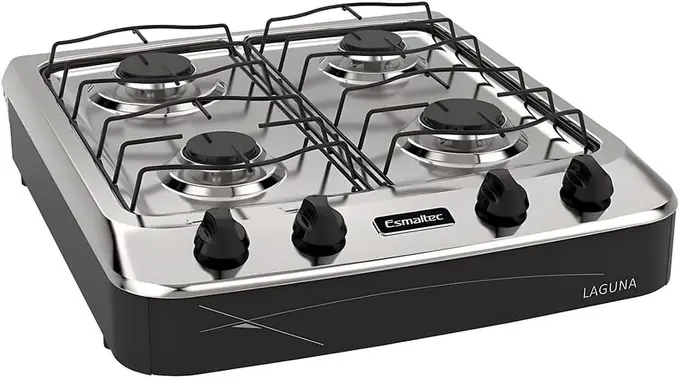 Fogão Esmaltec Laguna 4 Bocas Mesa Inox