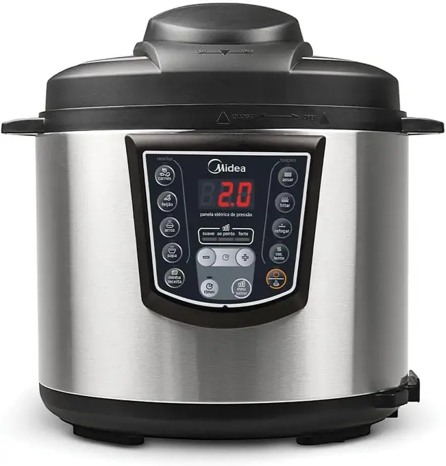 Panela de Pressão Elétrica Digital Midea 6L com 8 Funções