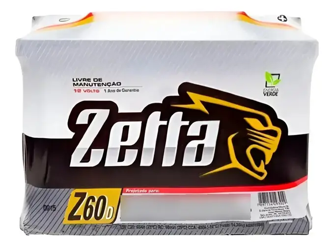 Bateria Zetta 60ah - Fabricação Moura - 18 Meses De Garantia