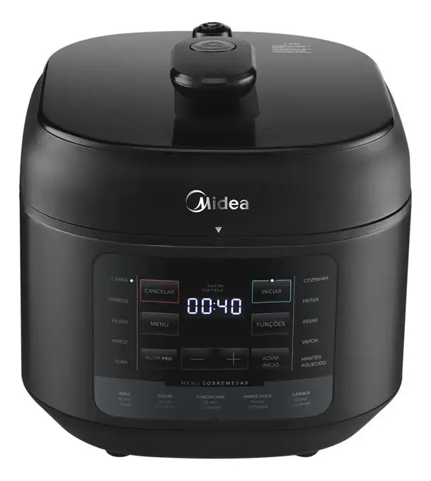 Panela de Pressão Elétrica 5L Nutri-pro Preta Midea 110/220V