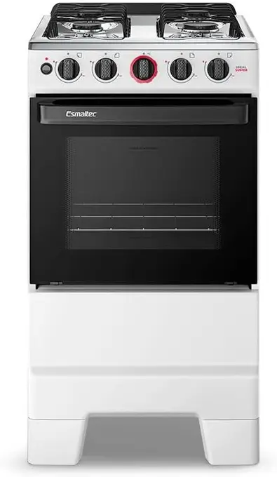 Esmaltec Fogão 4 Bocas a Gás com Mesa Inox e Forno 50L