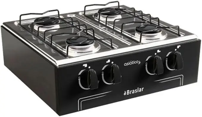 Fogão de Mesa Braslar Asiático 4 Bocas Branco