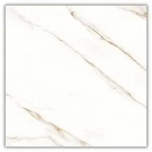 Porcelanato Raggi Oro Retificado Polido Branco 90x90cm 2,43m2