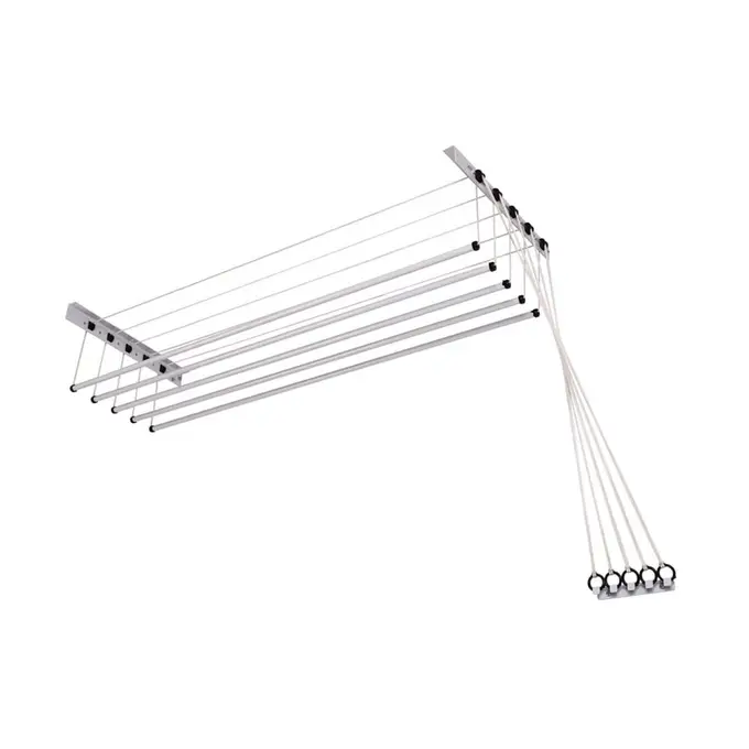 Varal de Teto ou Parede em Aço Branco 1,20×0,38cm Maxeb