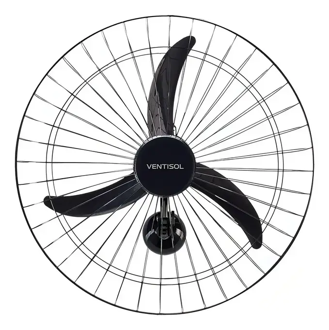 Ventilador de parede Ventisol Comercial preto 200w com 3 pás de plástico