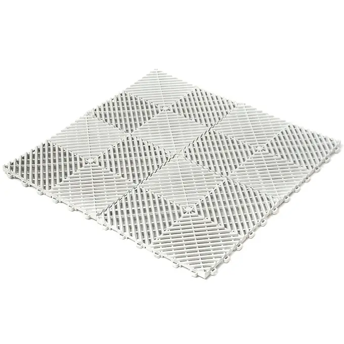 Piso Modular Automotivo Branco Estrado 30x30cm e Vestiário com 22 Peças VITÓRIA-RÉGIA-BRANCOKIT22