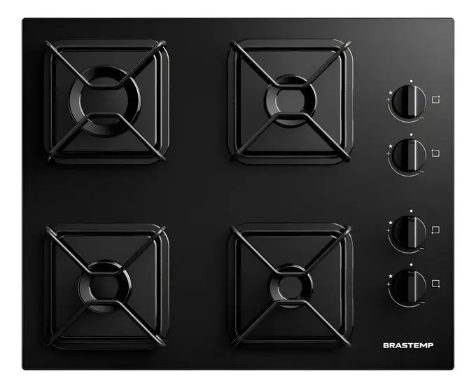 Cooktop 4 Bocas Brastemp com Superfície de Vidro Temperado