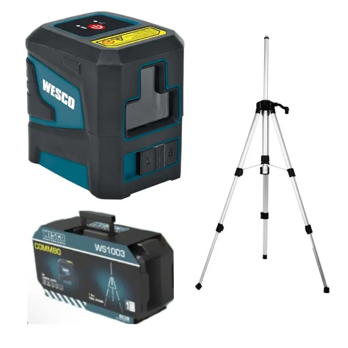 Combo Nível a Laser Verde 15m e Tripé WS8915K+WS9972 Wesco