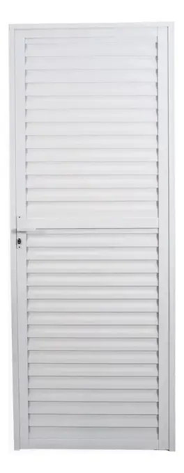 Porta de Alumínio Laminada 210x60cm Soft Plus Abertura Esquerda Branco