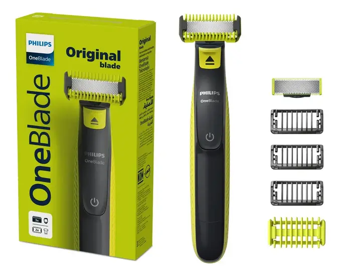 Barbeador e Aparador Elétrico Philips OneBlade para Rosto e Corpo Sem Fio e À Prova Deapos;Água
