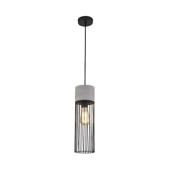 Luminária Pendente Strong 1xE27 Cinza e Preto - TASCHIBRA