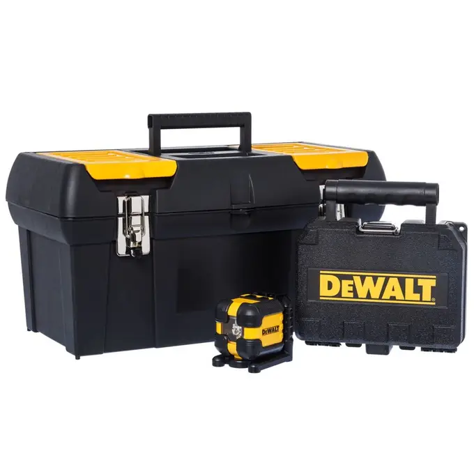 Combo Nível a Laser Vermelho 12 metros e Caixa Ferramentas 19″ Dewalt